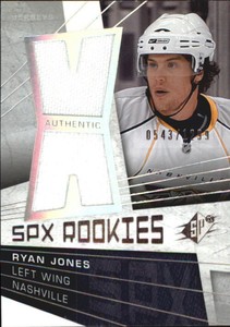 2008-09 SPx Predators Hockey Card #154 Ryan Jones JSY Rookie /1299