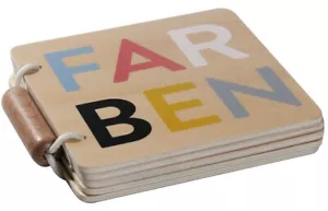 Holzbuch Farben Bilderbuch bunt Kleinkind lernen Holzspielzeug spielen lesen - Bild 1 von 5
