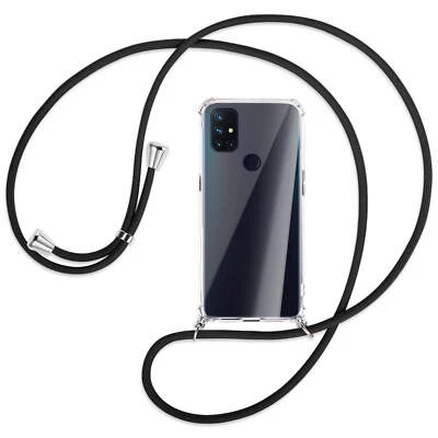 Catena per OnePlus Nord N100 nero (A) Cover Custodia da collo con Cordino Corda - Immagine 1 di 2