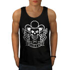 Wellcoda Western Cowboy Mens Tank Top, Skull Guns Active Sports Shirt