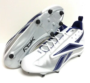 Mens Reebok Pro Thorpe II Mid D2 20-175066 White Blue Football Cleats Shoes - Picture 1 of 2