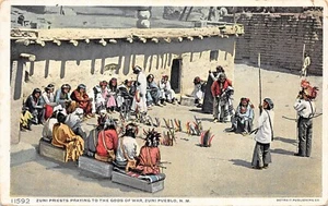 # K312 ZUNI PUEBLO, N.M. POSTAL, SACERDOTES ZUNI REZANDO - Imagen 1 de 2
