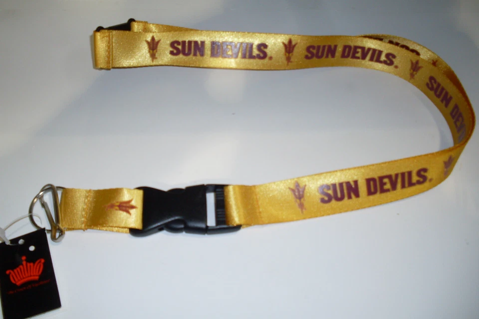Llavero de cordón dorado de 23" x 3/4" con logotipo de Sun Devils del estado de Arizona de la NCAA de Aminco Foto 1 de 1