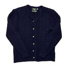 Women`s Vintage H.Moser Knit Sweater Cardigan Blue Wool Size 38