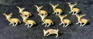 Vintage Rentiere Weihnachten Miniatur Figuren 10 Stück - Bild 1 von 4