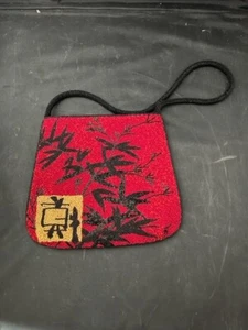 CHICO'S ROT Perlen Tasche gefüttert Zen Budda schwarz Perlen Schultergurt - Bild 1 von 3