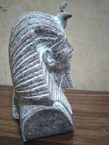 König Tutanchamun Kopf aus hartem Granit Stein Unikat ANTIK ÄGYPTISCHE Statue - Bild 1 von 10