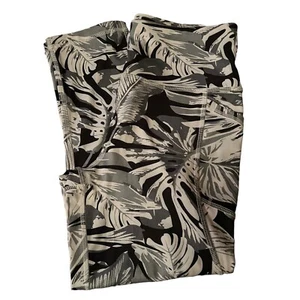 X By Gottex Black/White Print Crop Leggings Size M - Picture 1 of 7