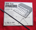 DYNACORD EMINENT 100 REVERB MIXER UNIT 1974 ORIGINAL VINTAGE PRESS ADVERT