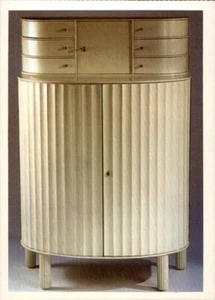 Cabinet white-painted wood designed by Otto Prutscher Art Postcard - Picture 1 of 2