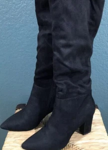 Chinese Laundry Rami Suedette Black Knee High Boot Womens Size 7.5 - Picture 1 of 7