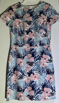 Vestido tropical Brooks Brothers rojo polar rosa y azul talla 10 Foto 1 de 4