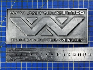 Alien Weyland Yutani Aliens plaque plate logo cabinet of curiosities prop - Picture 1 of 2