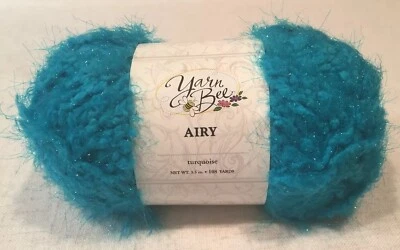 Пряжа Yarn Bee Airy бирюзовая блестящая нейлоновая пряжа цвет 36 лот D 3,5 унции 100 г 108 ярдов 99 м - Изображение 1 из 4