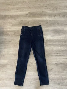 J Brand Natasha Jeans Sz 27 Sky High Crop Skinny In Bluebird Wash $275 Dark Wash - Picture 1 of 12