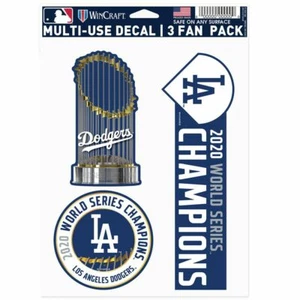 LOS ANGELES DODGERS 2020 WORLD SERIES CHAMPIONS 3-MULTI USE DECALS FAN PACK 👀 - Picture 1 of 1