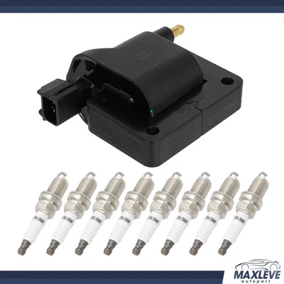 Ignition Coil & 8 Spark Plug For Dodge Ram 1500 Ram 2500 Van 5.2L 1999-2003 - Image 1 of 4