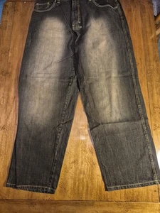 Vintage Y2K Evolution In Design Baggy Jeans 42x34 Stickerei Grunge Skate Hip Hop - Bild 1 von 16
