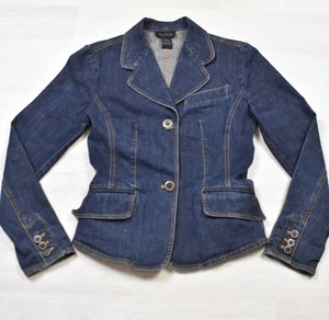 Y2K The Limited Fitted Denim Blazer Jacket Tight Size XS VTG 2000s - Picture 1 of 6