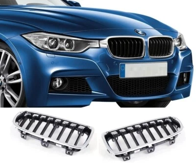 BMW SERIE 3 F30 F31 2011-2017 Griglie Mascherine M-SPORT Design Nero/Cromato - Immagine 1 di 4