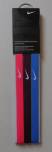 Nike Printed Headbands Assorted 3PK Adult Unisex Racer Pink/Bordeaux/Photo Blue - Picture 1 of 4