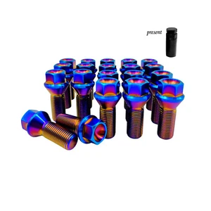 Rison Titanium Lug Bolts GR5 Titanium Wheel Lug Bolt for BMW M12/M14 Bolt 20PCS - Picture 1 of 11