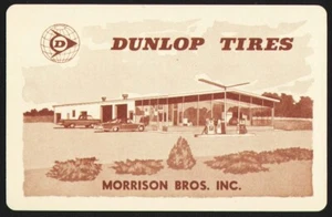 Vintage playing card DUNLOP TIRES building picture Morrison Bros Greenville Ohio - Picture 1 of 2