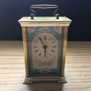 Vintage 70s St James Golden Desktop Carriage Clock German Mov'T Made in England - Bild 1 von 6
