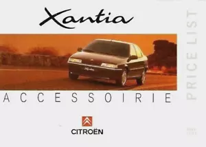 Citroen Xantia Accessories Price List 1993 UK Market Foldout Brochure - Picture 1 of 1