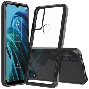 For TCL 30 XE 5G - Hard Premium TPU Rubber Case Cover Black Transparent Clear - Picture 1 of 4