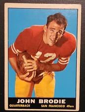 1961 Topps Set- John Brodie Rookie Card #59 VG Condition 