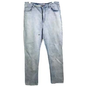 CAbi Jeans Womens Sz 14 Blue Denim Higher Straight Leg Light Wash Hi-Rise Cotton - Picture 1 of 8
