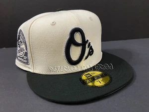EXCLUSIVE BALTIMORE ORIOLES FITTED HAT CHROME BLACK GREY UV 30 PATCH CLUB 7 1/2 - Picture 1 of 9