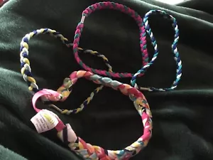EUC! LOT Girls Pink Blue Teal Multi Colored Braided Headbands CRAZY 8 Variety - Picture 1 of 8