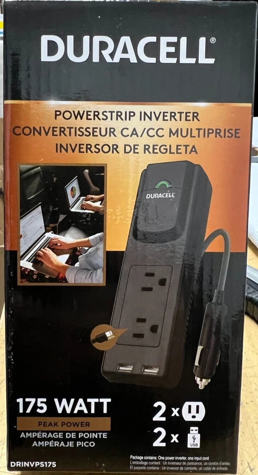 Duracell DRINVPS175 Black Portable Power Inverter - 175 Watt - Image 1 of 1