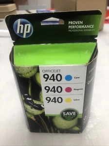 NEW HP 940 CYAN/MAGENTA/YELLOW INK CARTRIDGE COMBO PACK EXP 4/14 Free Shipping - Picture 1 of 5