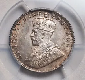 1928(B), India, George V. Silver 1/4 Rupee Coin. SW-8.166. Pop 20/6! PCGS MS-64! - Picture 1 of 3