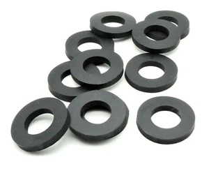 3/4" ID x 1 1/2" OD x 3/16" Black Rubber Flat Washers Various Package Sizes - Picture 1 of 5