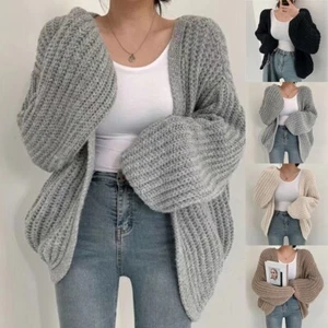 Casual Women's Lantern Cardigan Sweater Perfect for Daily Use in Autumn - Picture 1 of 29