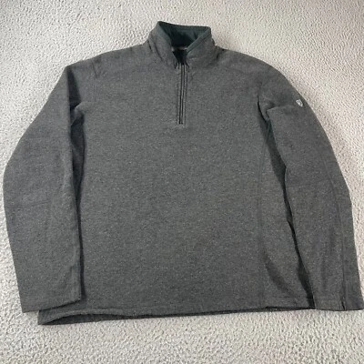Kuhl Sweater Mens XL Black Gray Revel 1/4 Zip Pullover Outdoor Hiking Athleisure - Image 1 of 4