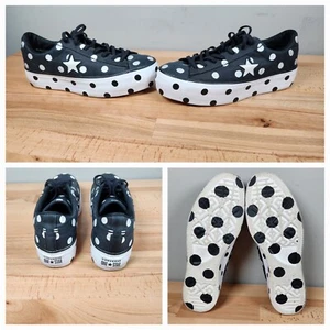 (WMNS) Converse ONE Star Platform Ox Black And White Dots - Picture 1 of 5