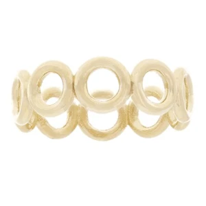 14k Yellow Gold Bright Polished Open Eternity Circle Stackable Band  Size 7 - Picture 1 of 3