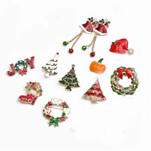 Stylish Charm Christmas Tree Brooch Pin Badge Corsage Crystal Jewelry Xmas Gift - Bild 1 von 16