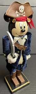 Disney Parks Topolino 12,5" Schiaccianoci Pirata Legno da Collezione - Foto 1 di 11