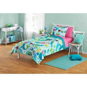 Your Zone Teal and Pink Mermaid Twin Bedding Set for Kids, Machine Wash 5 Pieces - Picture 1 of 5