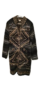 J. Jill Sweat Strick Long Cardigan Staubtuch Wolle Acryl Mischung Gr. Small blau aztekisch - Bild 1 von 16