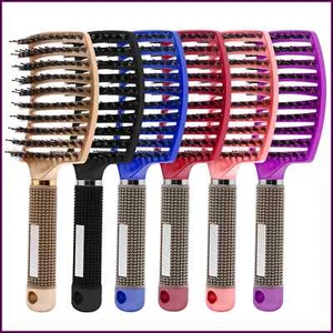 Cepillo para el cabello peine para el cabello desenredante cepillo para el cabello cerdas y nailon mujeres peine de masaje húmedo - Imagen 1 de 23