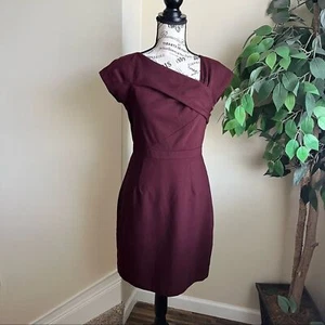 J. Crew Factory Suiting Wool Sheath Dress Burgundy Sz 2 - Picture 1 of 16