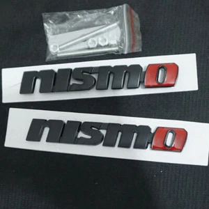 Matte Black Red nismo Metal Grille Emblem + Decal Badge Sticker 3D Engine Racing - Picture 1 of 9