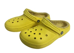 CROCS YELLOW Classic Lined Clog Slip On Shoes Size 7 MEN, 9 WOMENS Adult Unisex - Picture 1 of 10